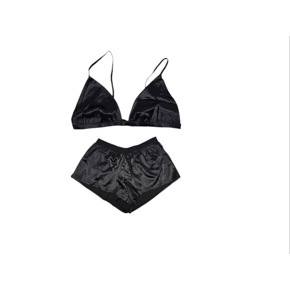 Frederick’s of Hollywood Ginny Black Satin 2 Piece Sleep Set XL - Picture 3 of 7